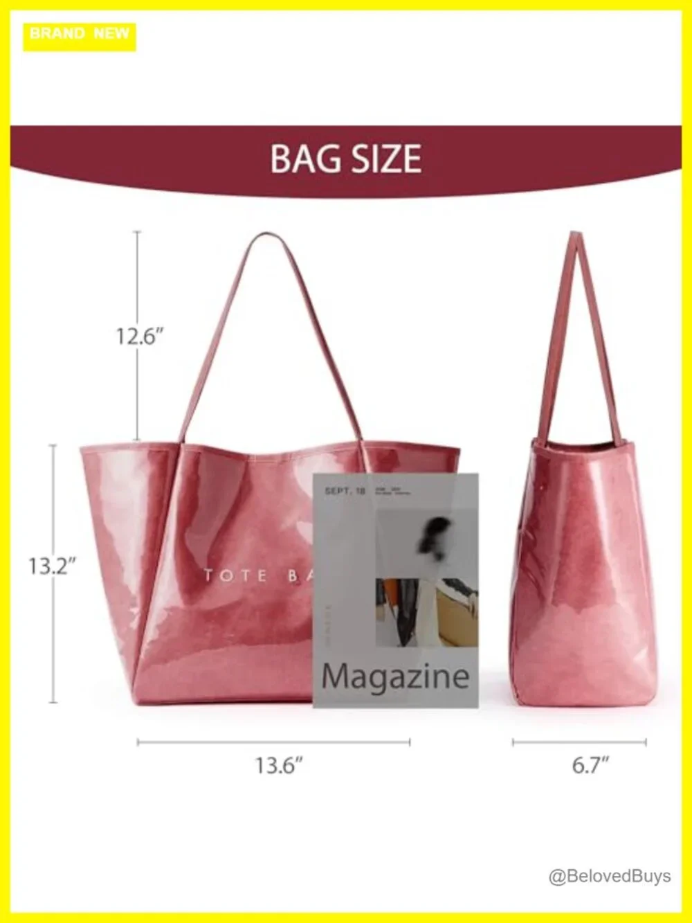 PVC Tote Women Weekender Bag Large Shopper Handbag Oversize Shoulder Travel